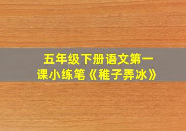 五年级下册语文第一课小练笔《稚子弄冰》