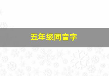 五年级同音字