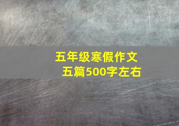 五年级寒假作文五篇500字左右