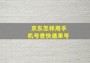 京东怎样用手机号查快递单号