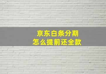 京东白条分期怎么提前还全款