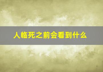 人临死之前会看到什么