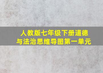 人教版七年级下册道德与法治思维导图第一单元