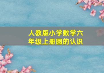 人教版小学数学六年级上册圆的认识