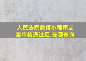 人民法院微信小程序立案审核通过后,在哪查询