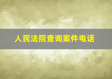 人民法院查询案件电话