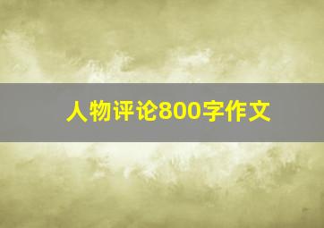 人物评论800字作文