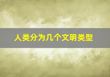 人类分为几个文明类型