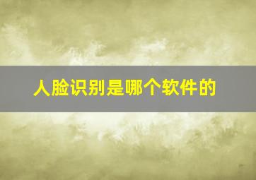 人脸识别是哪个软件的