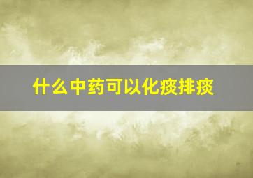 什么中药可以化痰排痰