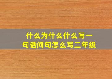 什么为什么什么写一句话问句怎么写二年级