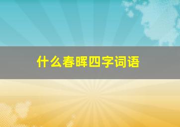 什么春晖四字词语