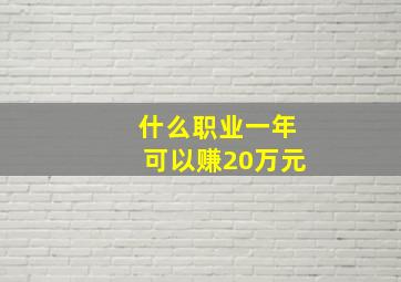 什么职业一年可以赚20万元