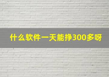 什么软件一天能挣300多呀