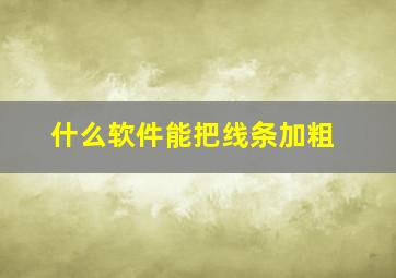 什么软件能把线条加粗