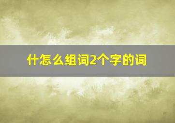 什怎么组词2个字的词