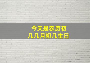 今天是农历初几几月初几生日