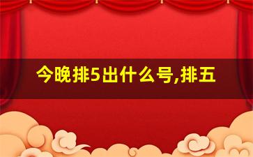 今晚排5出什么号,排五