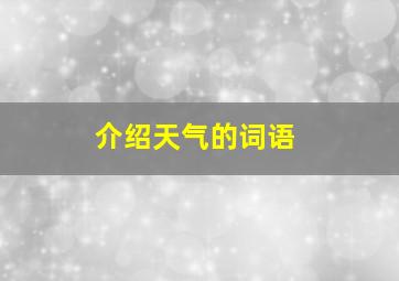 介绍天气的词语