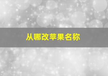 从哪改苹果名称