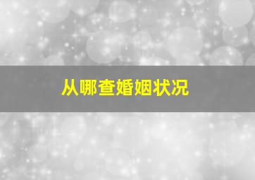 从哪查婚姻状况