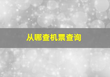 从哪查机票查询