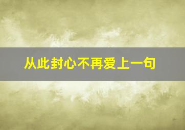 从此封心不再爱上一句