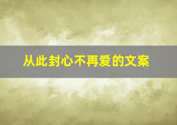 从此封心不再爱的文案