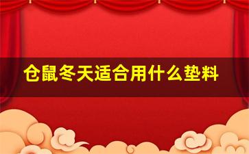 仓鼠冬天适合用什么垫料