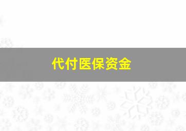 代付医保资金