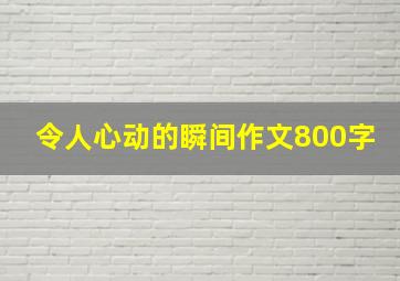 令人心动的瞬间作文800字