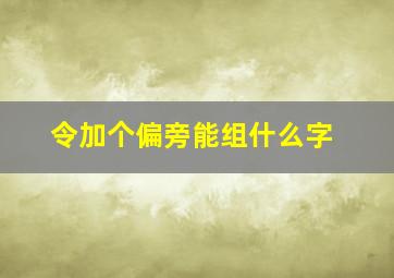 令加个偏旁能组什么字