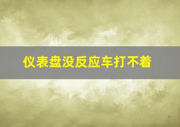 仪表盘没反应车打不着