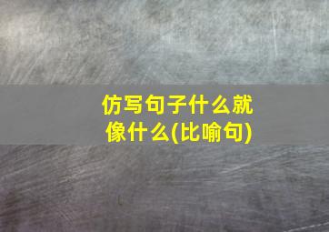 仿写句子什么就像什么(比喻句)