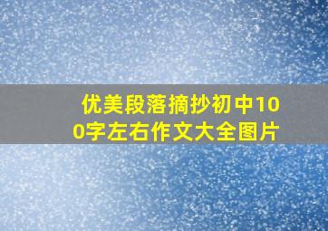 优美段落摘抄初中100字左右作文大全图片