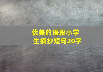 优美的语段小学生摘抄短句20字