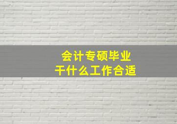 会计专硕毕业干什么工作合适