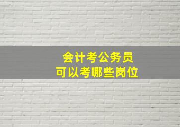 会计考公务员可以考哪些岗位