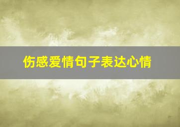 伤感爱情句子表达心情