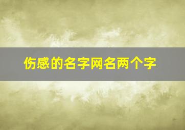 伤感的名字网名两个字