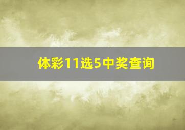 体彩11选5中奖查询