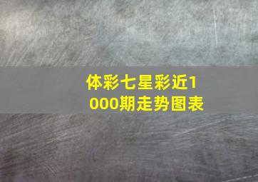 体彩七星彩近1000期走势图表