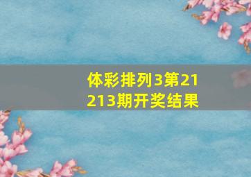 体彩排列3第21213期开奖结果