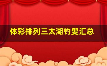 体彩排列三太湖钓叟汇总