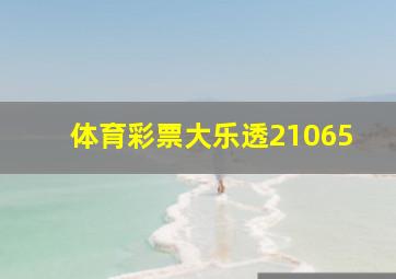 体育彩票大乐透21065