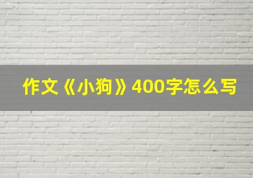 作文《小狗》400字怎么写