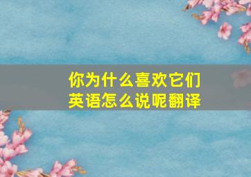 你为什么喜欢它们英语怎么说呢翻译