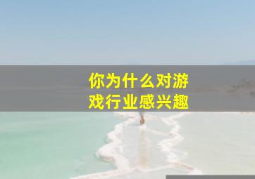 你为什么对游戏行业感兴趣