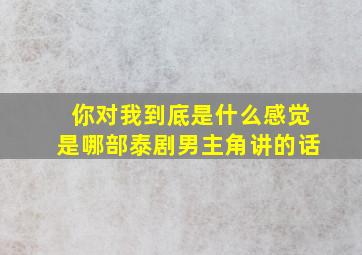 你对我到底是什么感觉是哪部泰剧男主角讲的话