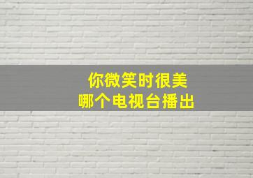 你微笑时很美哪个电视台播出